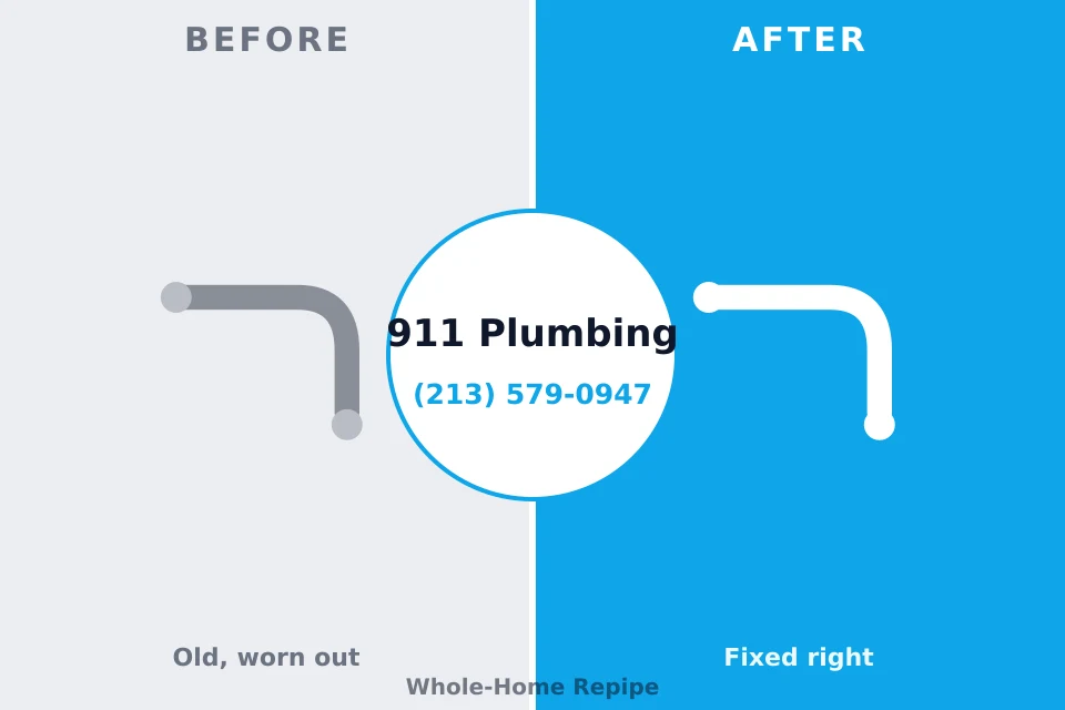 Before and after: plumbing repair Silver Grove, KY